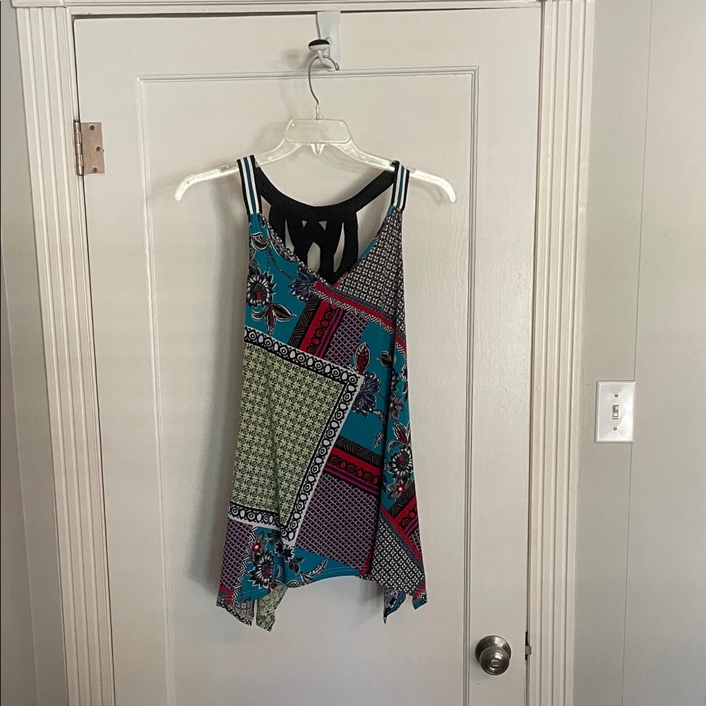 Candie's Multicolor Patchwork Tank Top - image 1